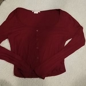 Plum/Magenta long sleeve crop top